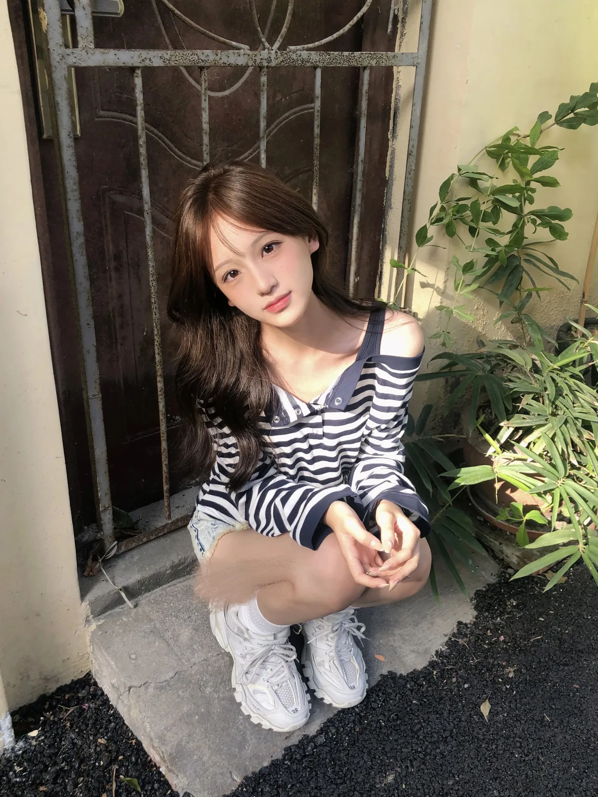 条纹・條紋・寬鬆・短袖上衣 設計細節