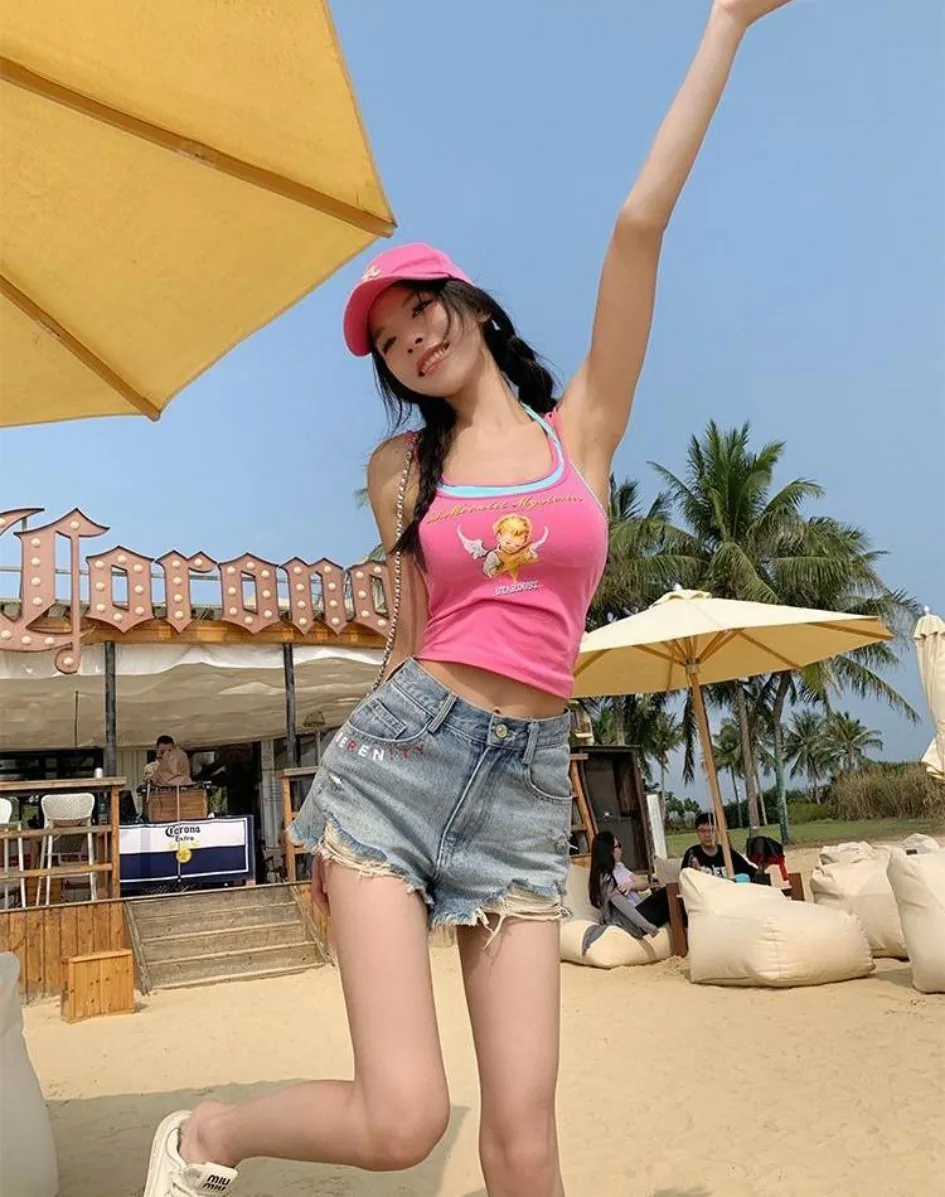 多色可選・修身・夏日・短袖上衣 版型展示