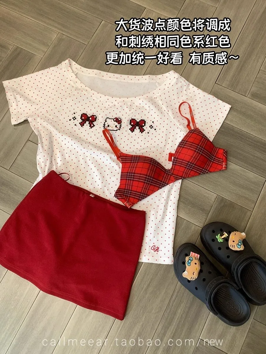 白色・刺繡・短版・修身・夏日・短袖上衣 版型展示