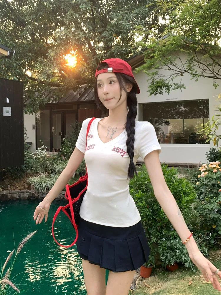 多色可選・刺繡・修身・夏日・短袖上衣 版型展示