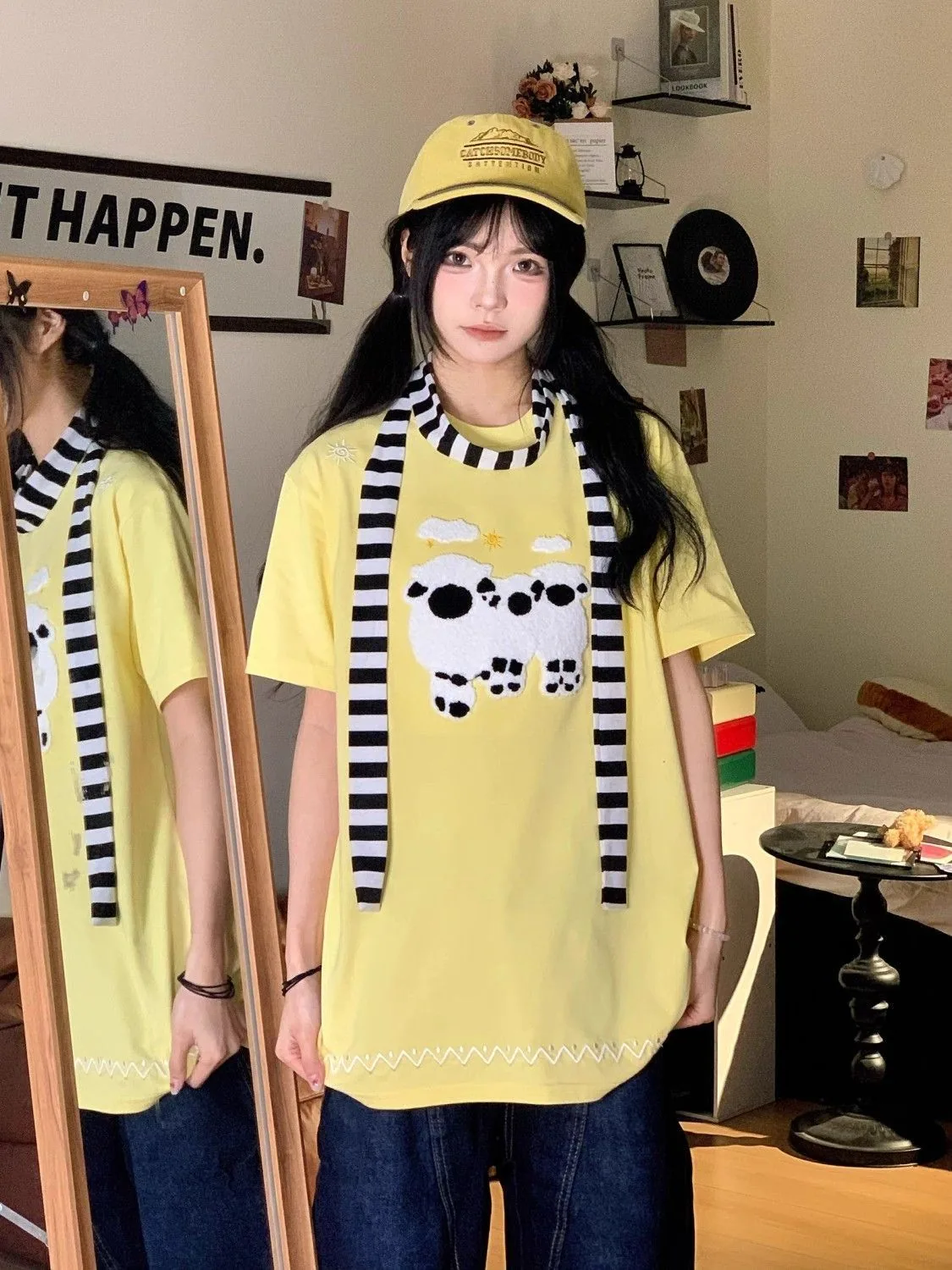多色可選・刺繡・寬鬆・夏日・短袖上衣 設計細節