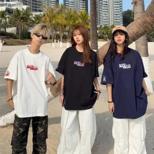 多色可選刺繡寬鬆夏日白色短袖上衣