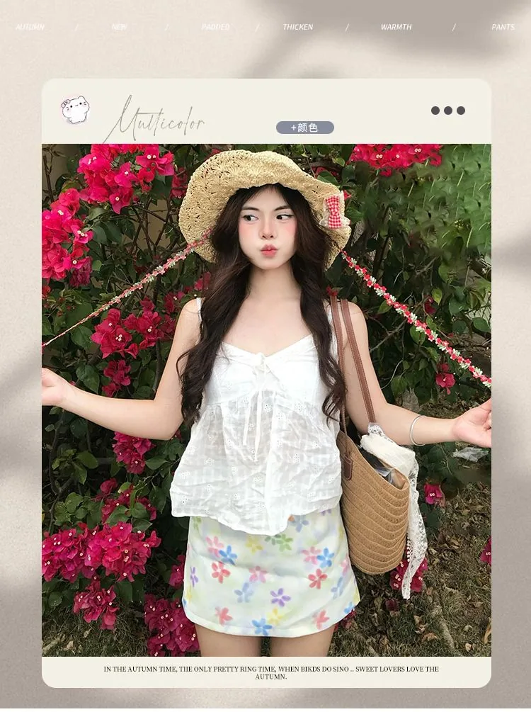 彩色花・高腰・A字・包臀・短版半身裙 設計細節