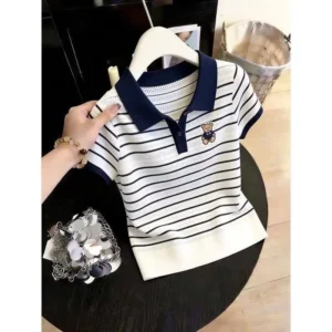 寬鬆大碼80-200斤撞色鏤空刺繡設計感上衣女夏季顯瘦薄款短袖T恤
