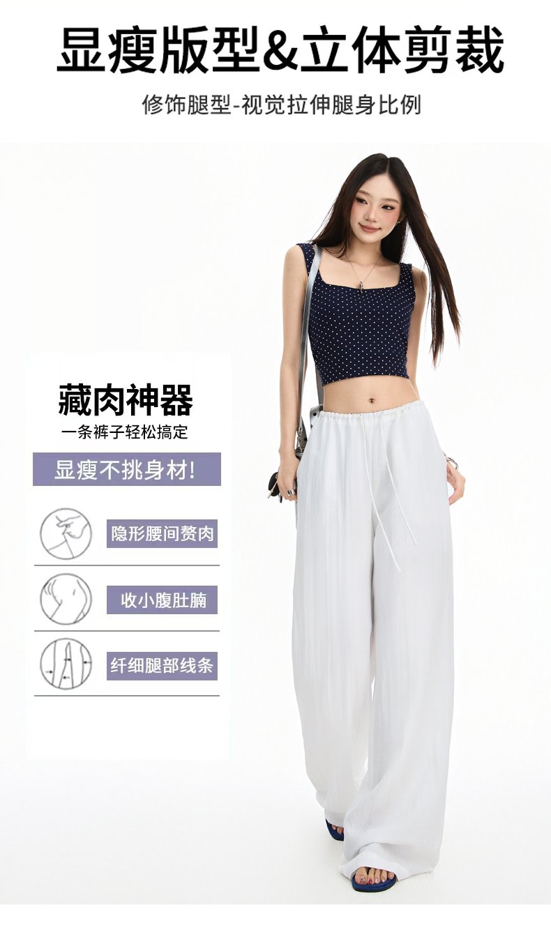 美式輕薄亞萊塞爾麻褲垂感慵懶鬆弛感褲子直筒寬松休閒棉麻褲 商品細節 6