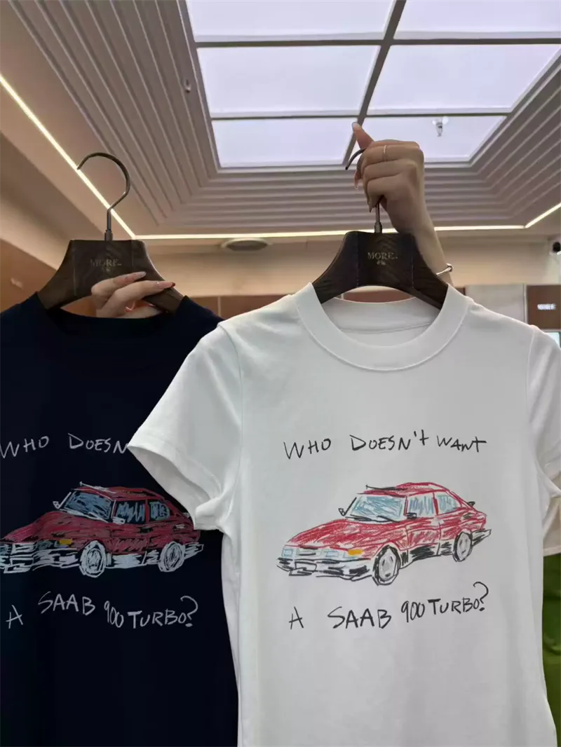 純棉打底衫女汽車印花圓領短袖T恤寬松上衣 商品細節 1