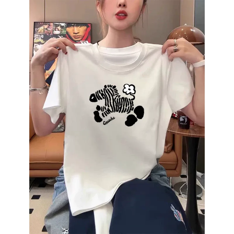 純棉打底衫女卡通印花圓領短袖T恤寬松上衣 商品細節 2