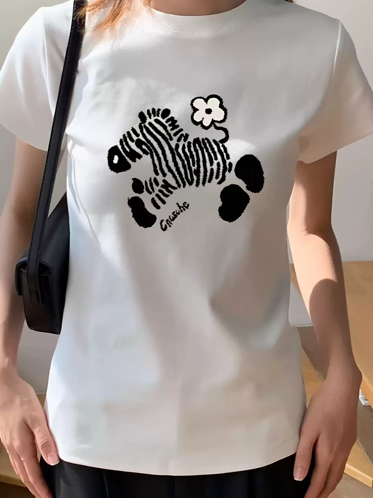 純棉打底衫女卡通印花圓領短袖T恤寬松上衣 商品細節 4