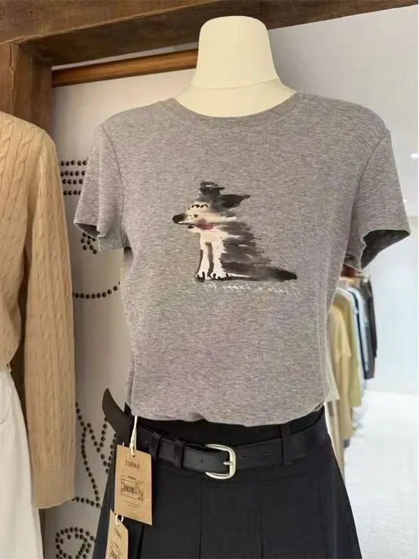 純棉打底衫女卡通印花圓領短袖T恤寬松上衣 商品細節 1