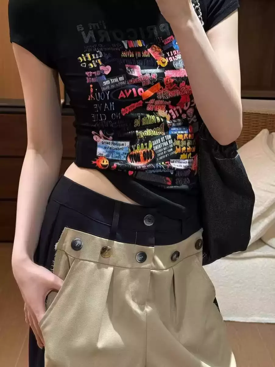 純棉打底衫女字母印花圓領短袖T恤寬松上衣 商品細節 2