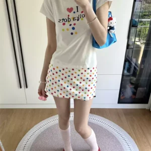 純棉打底衫女字母印花圓領短袖T恤寬松上衣