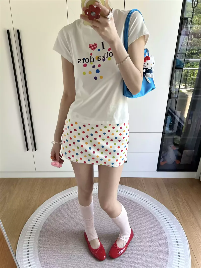 純棉打底衫女字母印花圓領短袖T恤寬松上衣