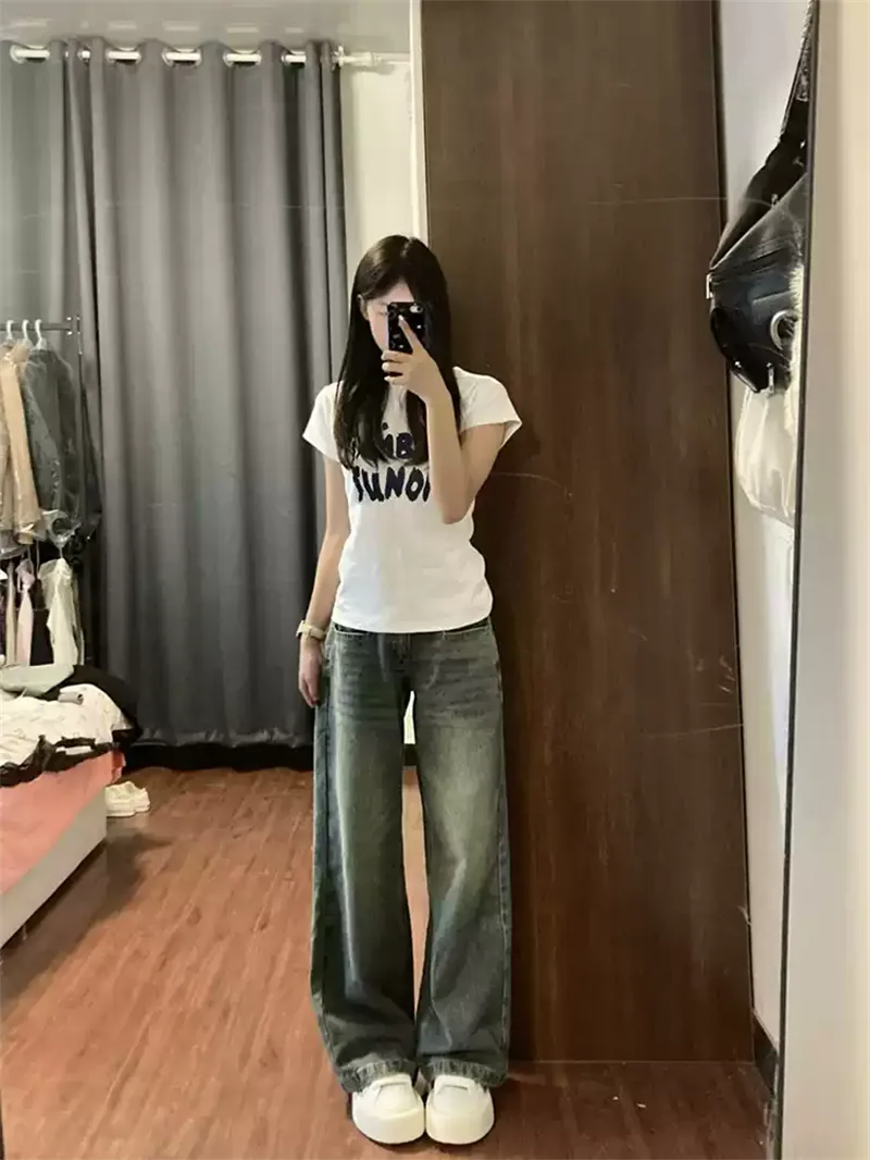 純棉打底衫女字母印花圓領短袖T恤寬松上衣 商品細節 1
