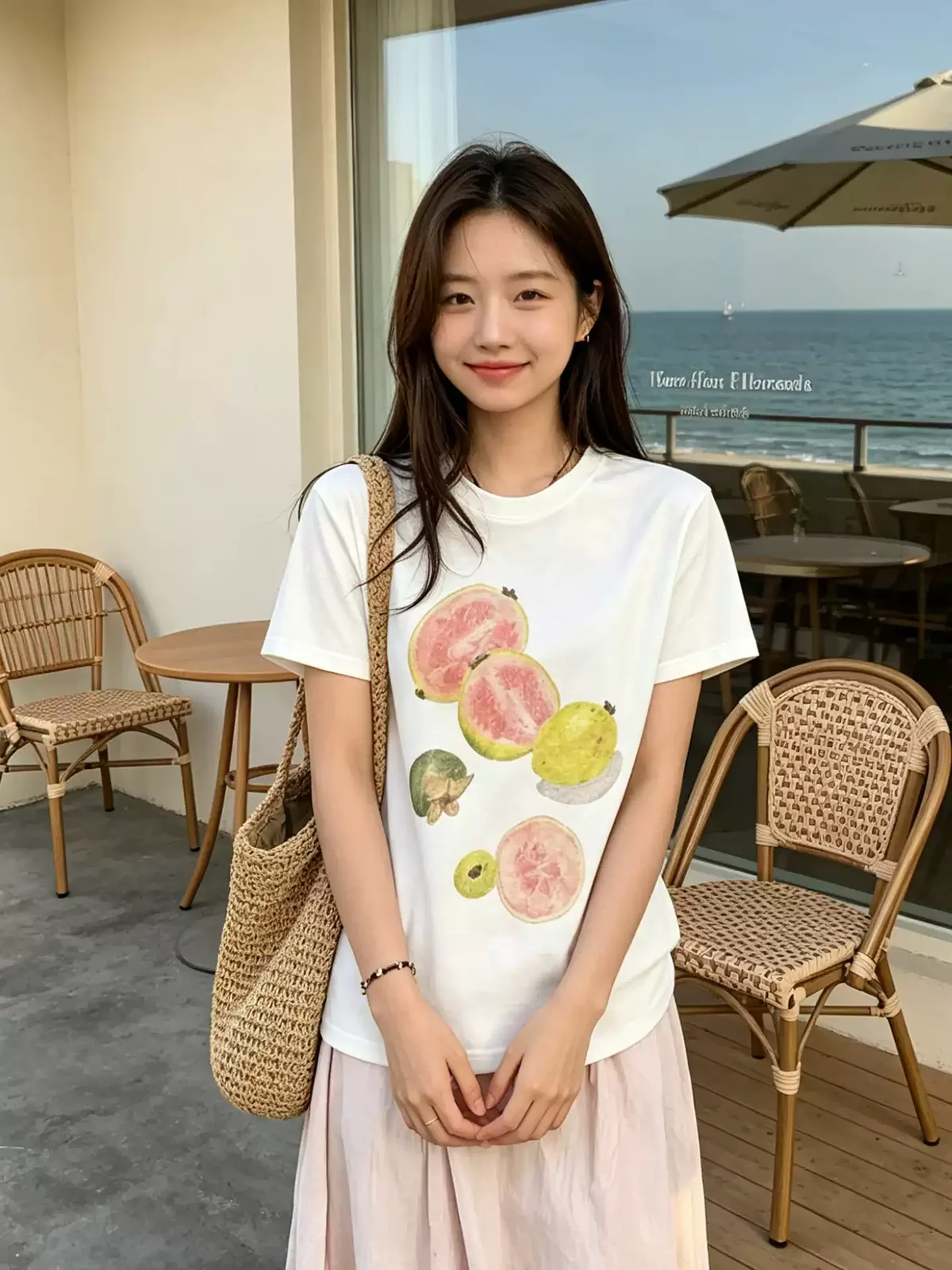 純棉打底衫女水果印花圓領短袖T恤寬松上衣 商品細節 2