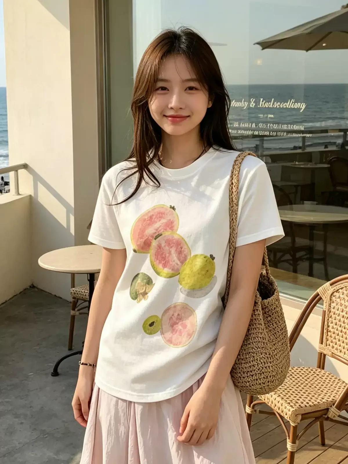 純棉打底衫女水果印花圓領短袖T恤寬松上衣 商品細節 4