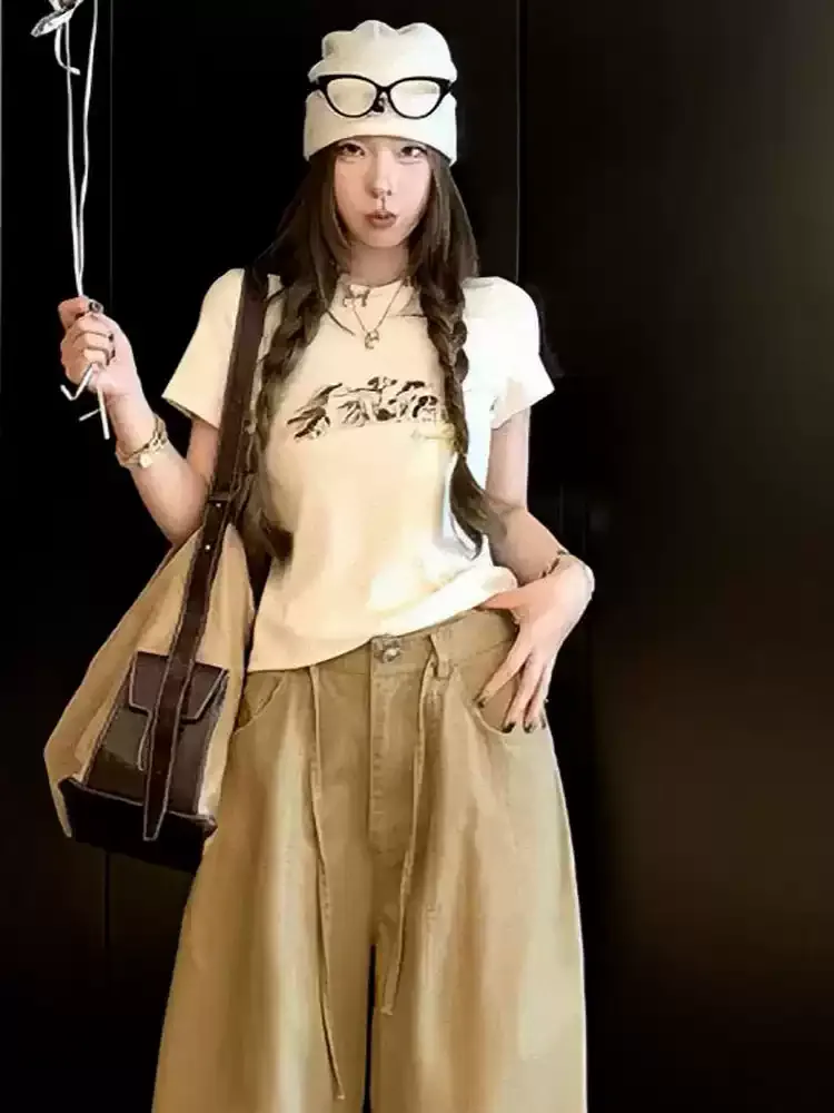 純棉打底衫女小狗印花圓領短袖T恤寬松上衣 商品細節 3