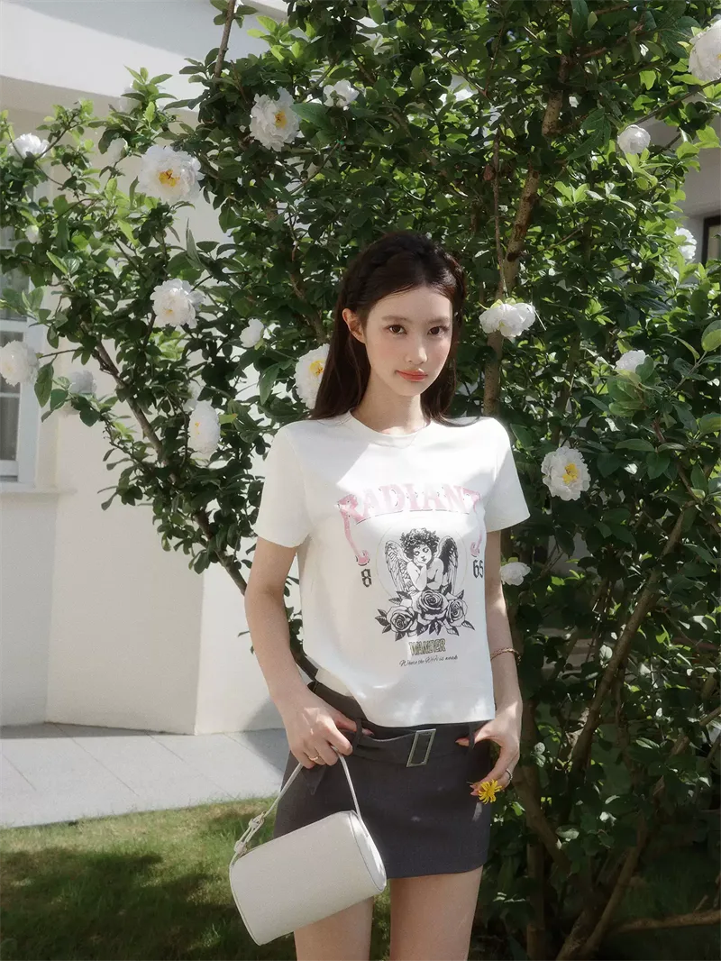 純棉打底衫女卡通印花圓領短袖T恤寬松上衣 商品細節 1