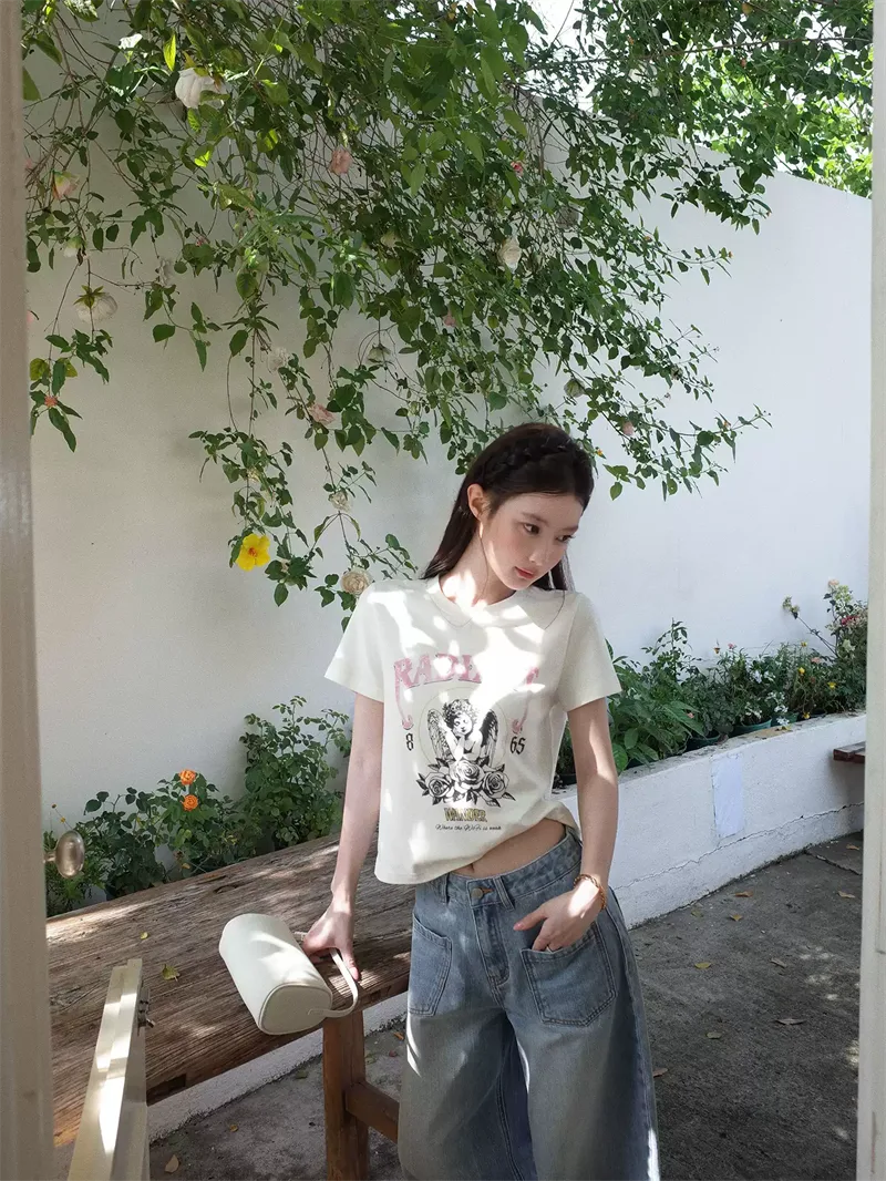 純棉打底衫女卡通印花圓領短袖T恤寬松上衣 商品細節 2