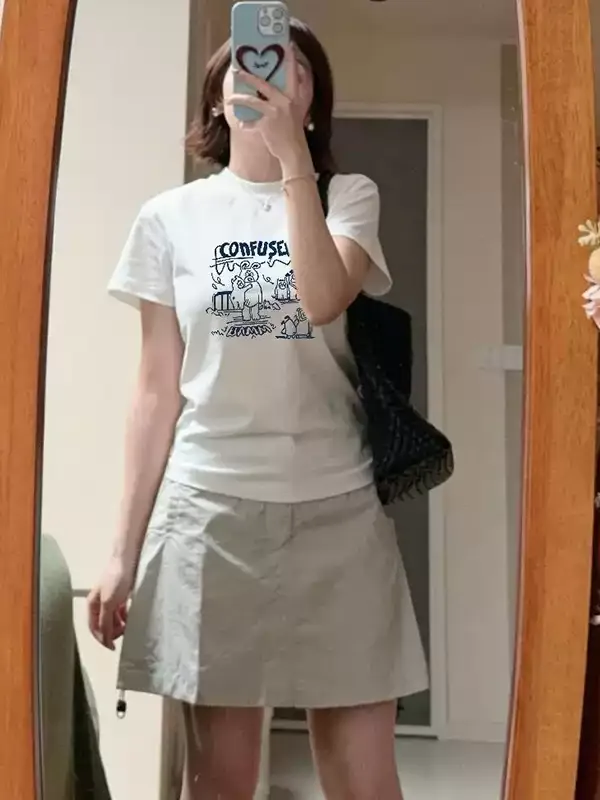 純棉打底衫女卡通印花圓領短袖T恤寬松上衣 商品細節 3