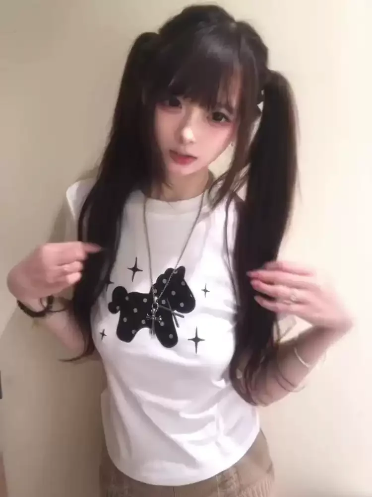 純棉打底衫女卡通印花圓領短袖T恤寬松上衣 商品細節 1