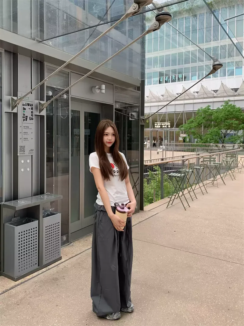 純棉打底衫女字母印花圓領短袖T恤寬松上衣 商品細節 1