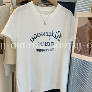純棉打底衫慵懶寬松字母印花圓領短袖大碼T恤
