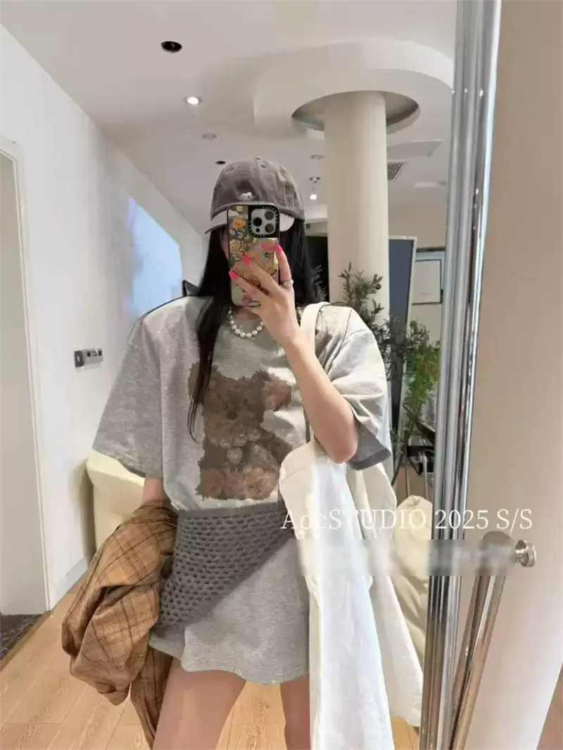 純棉打底衫慵懶寬松卡通印花圓領短袖大碼T恤 商品細節 2