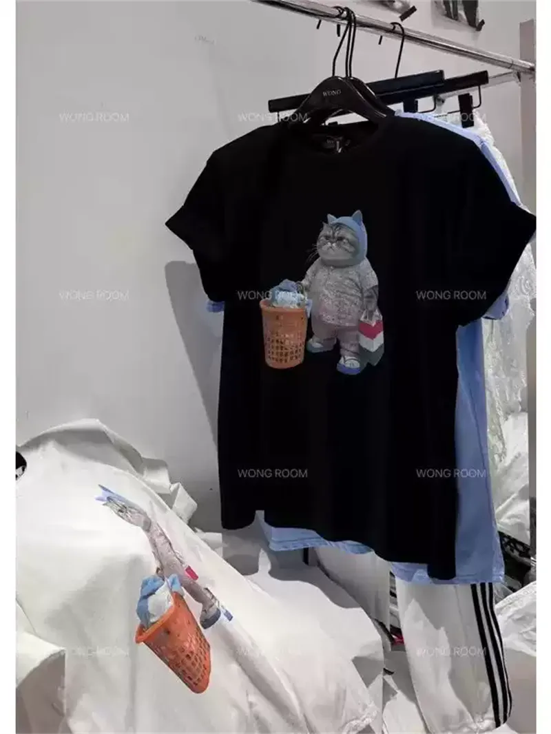 純棉打底衫慵懶寬松卡通印花圓領短袖大碼T恤 商品細節 1