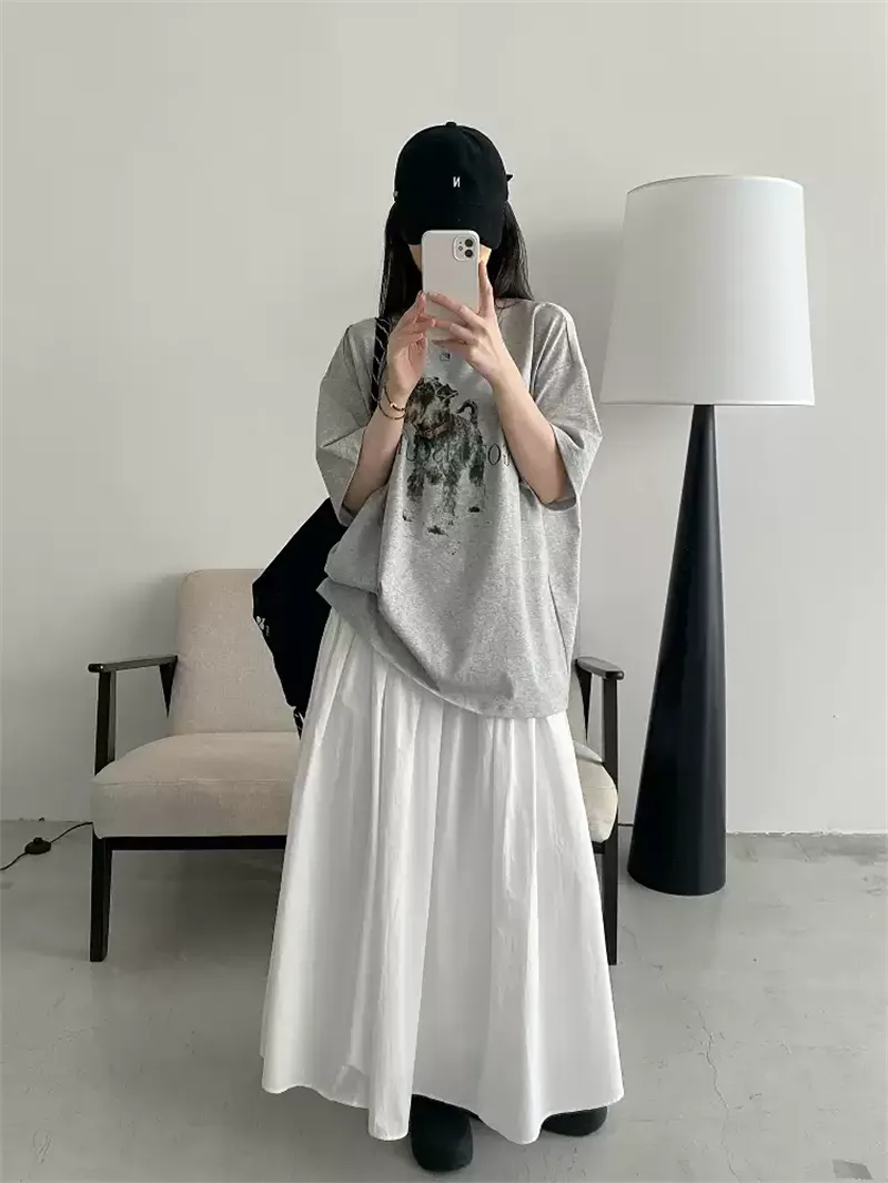 純棉打底衫慵懶寬松卡通印花圓領短袖大碼T恤 商品細節 3