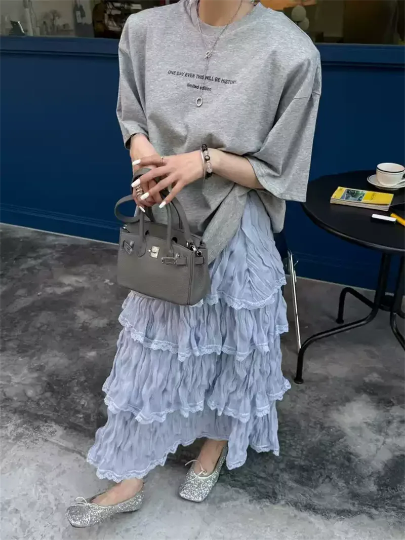 純棉打底衫慵懶寬松字母印花圓領短袖大碼T恤 商品細節 2