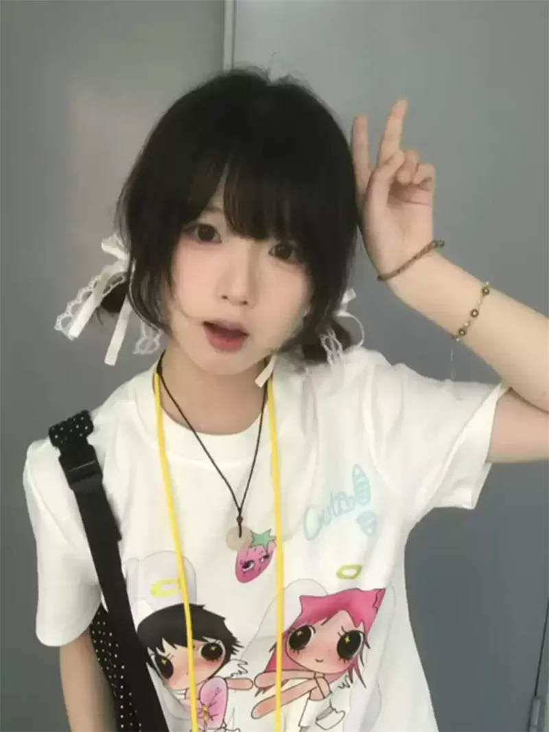 純棉打底衫女卡通印花圓領短袖T恤寬松上衣 商品細節 4