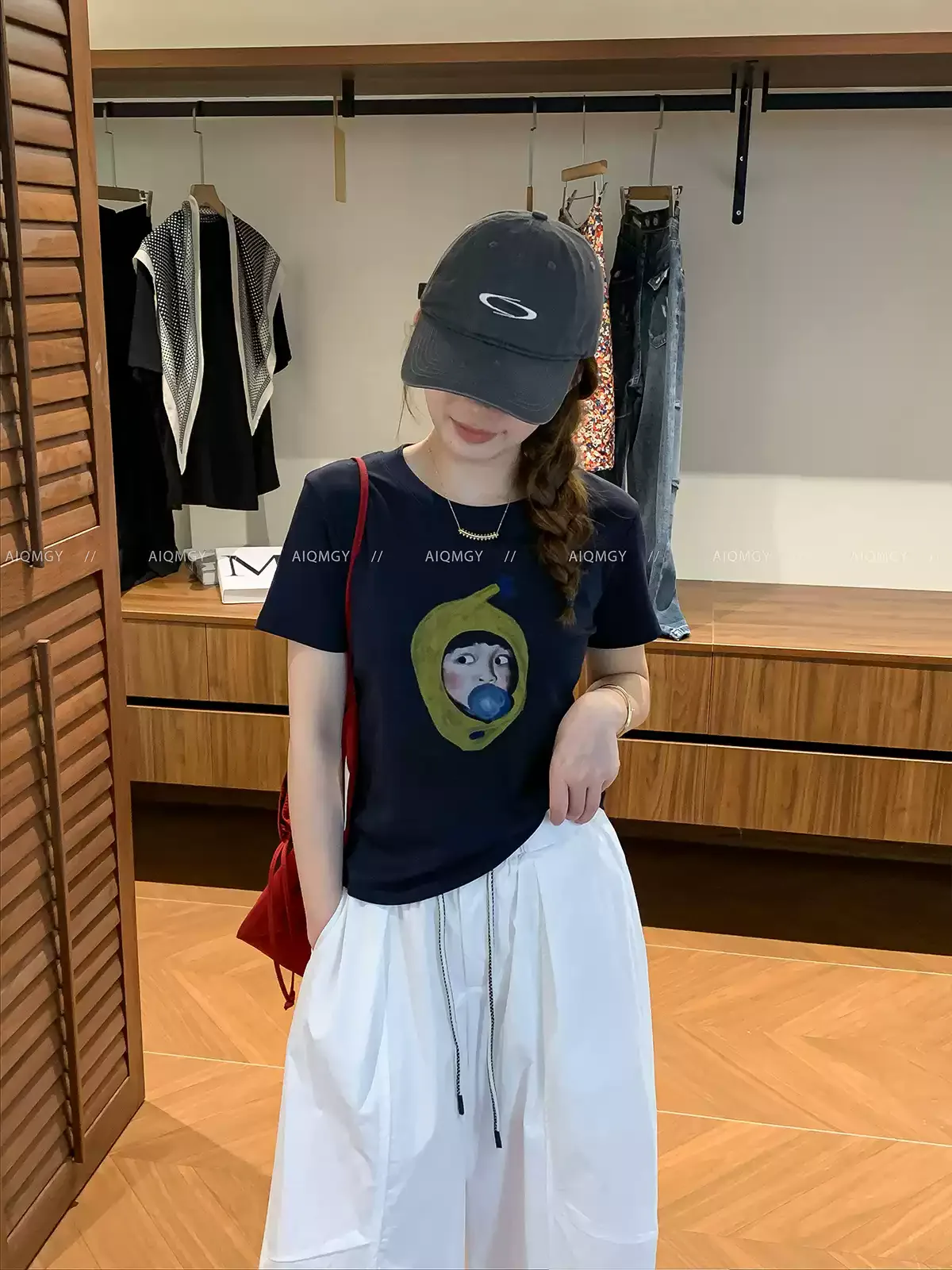 純棉打底衫女人物印花圓領短袖T恤寬松上衣 商品細節 2