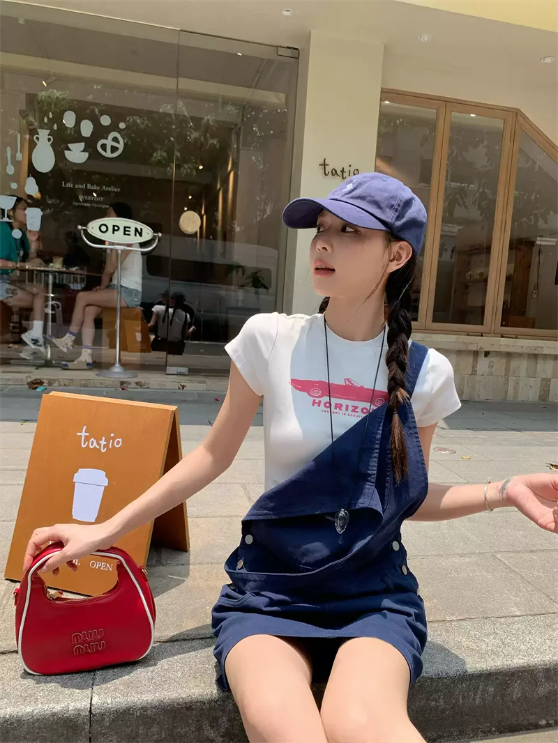 純棉打底衫女字母印花圓領短袖T恤寬松上衣 商品細節 1