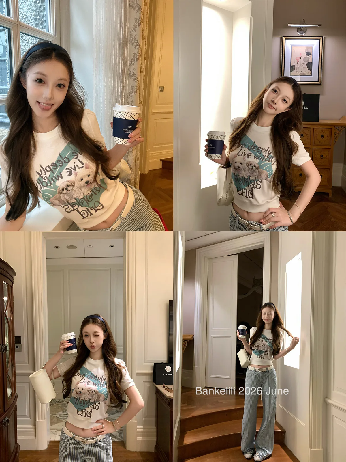 260克人棉天使小馬印花小眾正肩短款短袖女收腰T恤上衣 商品細節 3