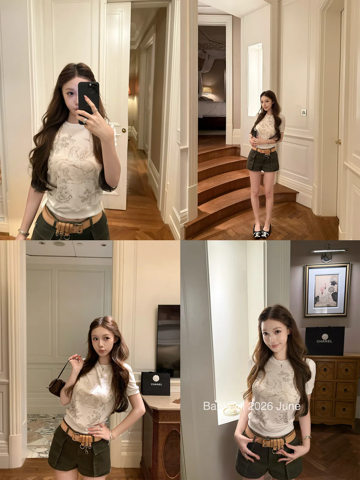 260克人棉天使小馬印花小眾正肩短款短袖女收腰T恤上衣 商品細節 4
