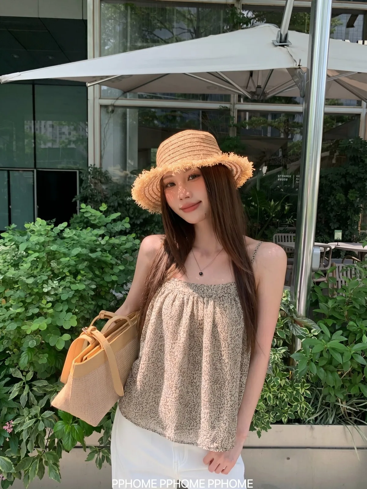 復古豹紋吊帶無袖背心女內搭垂感小眾上衣