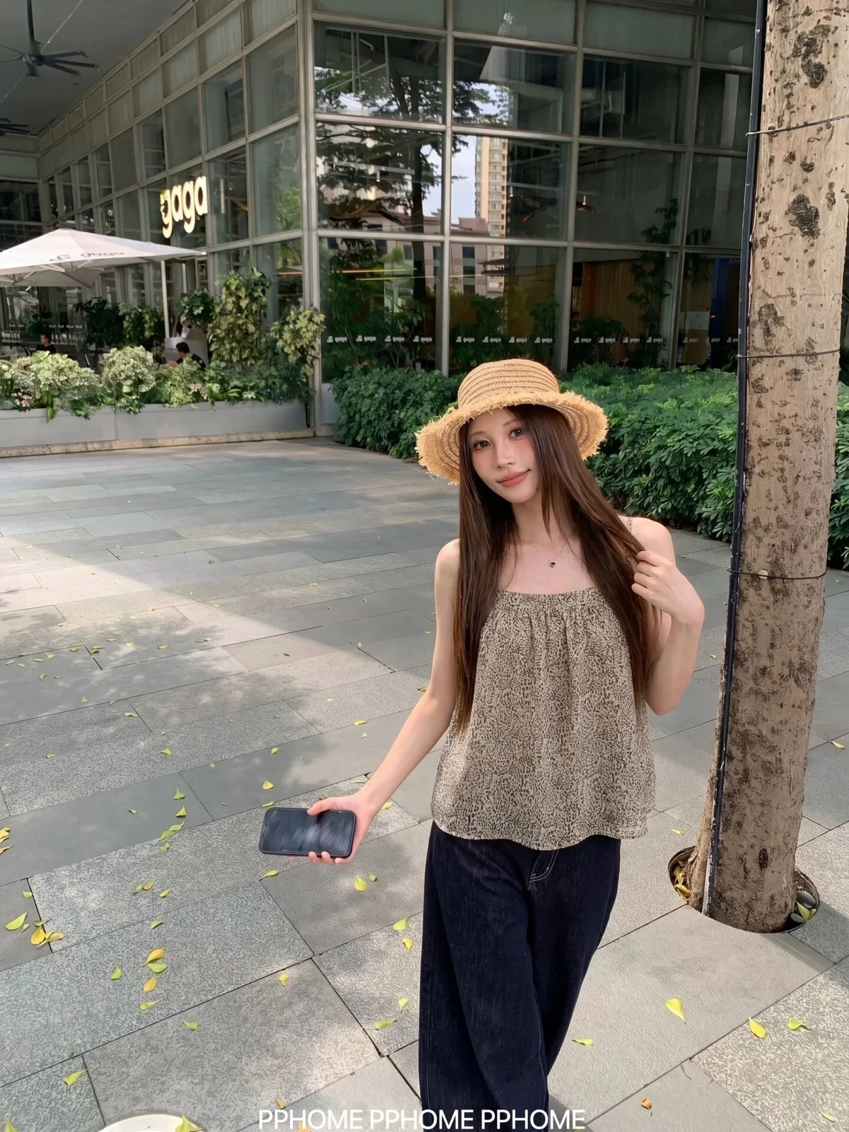 復古豹紋吊帶無袖背心女內搭垂感小眾上衣:圖片 3
