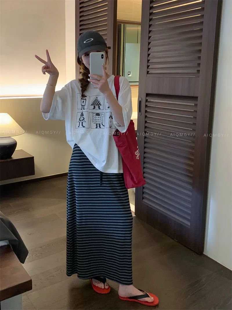 純棉打底衫慵懶寬松卡通印花圓領短袖大碼T恤 商品細節 3
