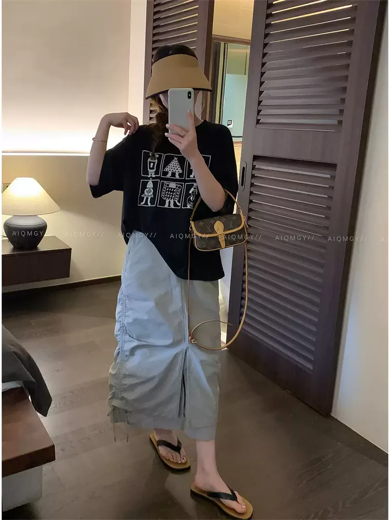 純棉打底衫慵懶寬松卡通印花圓領短袖大碼T恤 商品細節 4