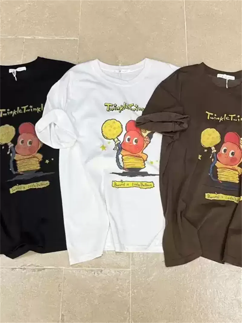 純棉打底衫慵懶寬松卡通印花圓領短袖大碼T恤 商品細節 4