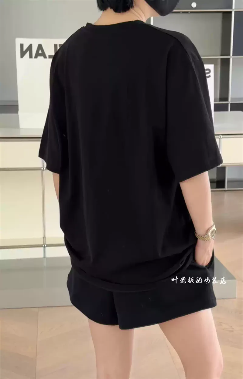 純棉打底衫慵懶寬松卡通印花圓領短袖大碼T恤:圖片 5