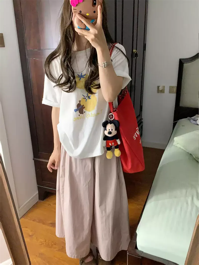 純棉打底衫慵懶寬松番茄印花圓領短袖大碼T恤 商品細節 1