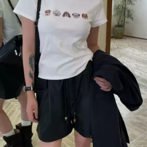 純棉打底衫女卡通印花圓領短袖T恤寬松上衣