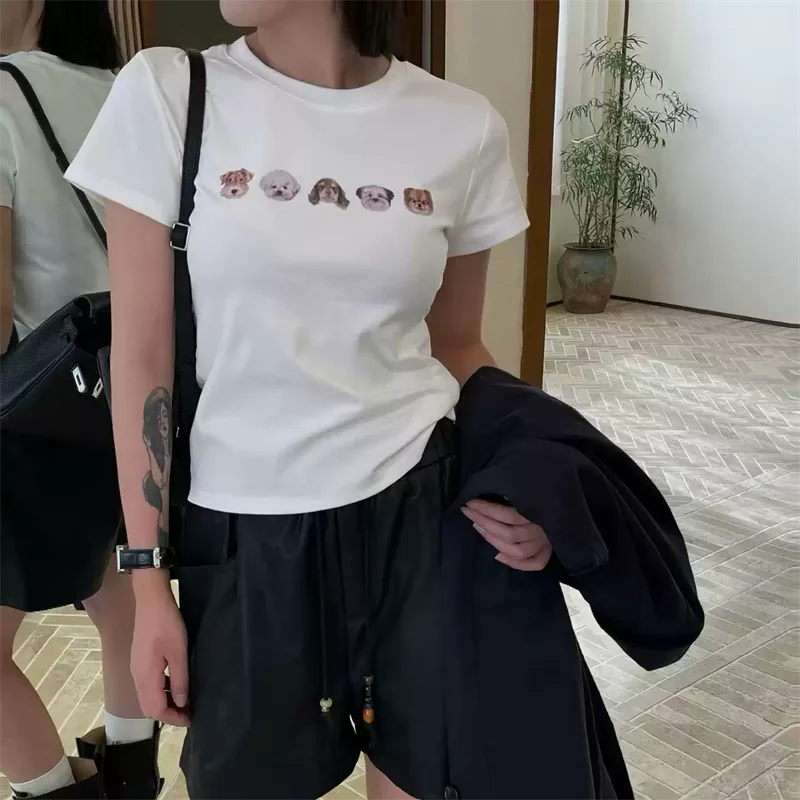 純棉打底衫女卡通印花圓領短袖T恤寬松上衣 商品細節 1