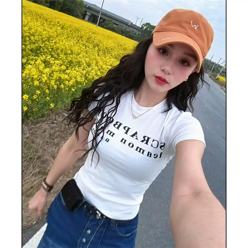 純棉打底衫女字母印花圓領短袖T恤寬松上衣 商品細節 2