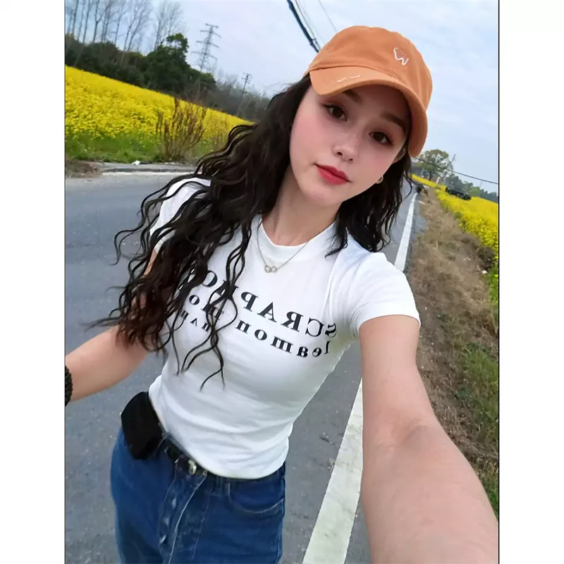 純棉打底衫女字母印花圓領短袖T恤寬松上衣 商品細節 4