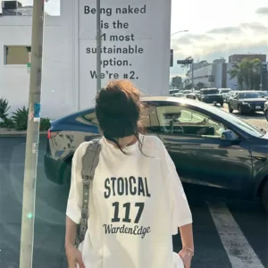 純棉打底衫慵懶寬松字母印花圓領短袖大碼T恤