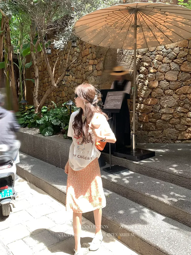 純棉打底衫慵懶寬松卡通印花圓領短袖大碼T恤 商品細節 4