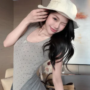 性感蝴蝶結波點U領短袖T恤修身巨好看絕美上衣