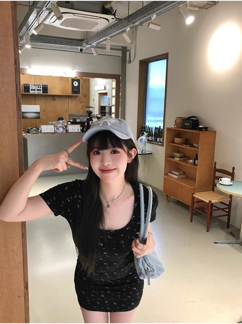 法式・碎花・短版洋裝 版型展示